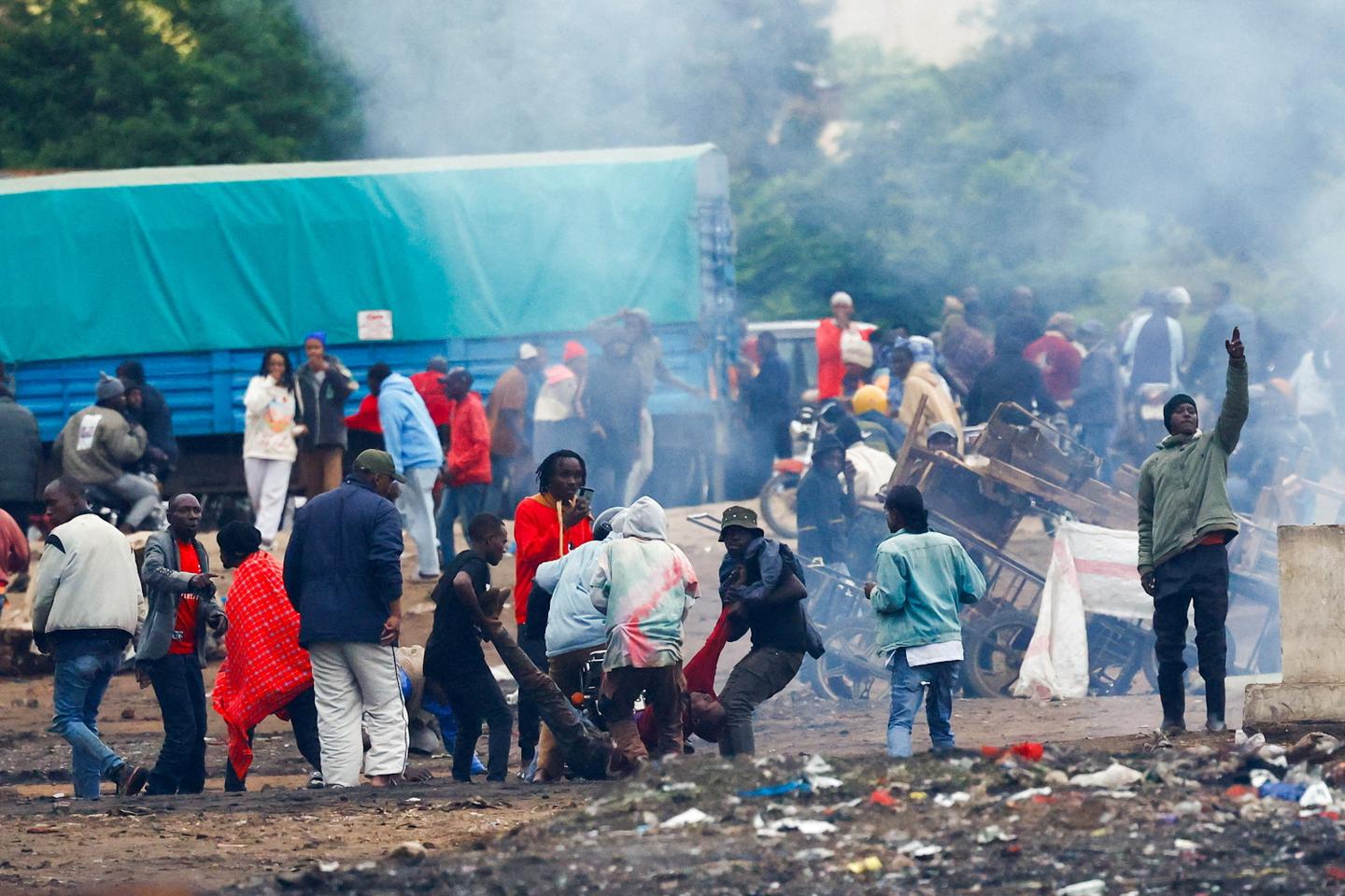Protesters in Dar es Salaam following Tanzania's election results